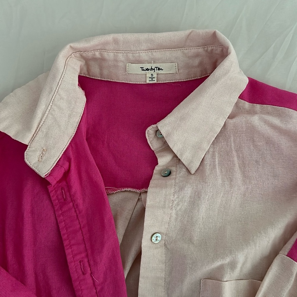 Two toned button up shirt